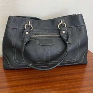 Black Leather Coach Handbag